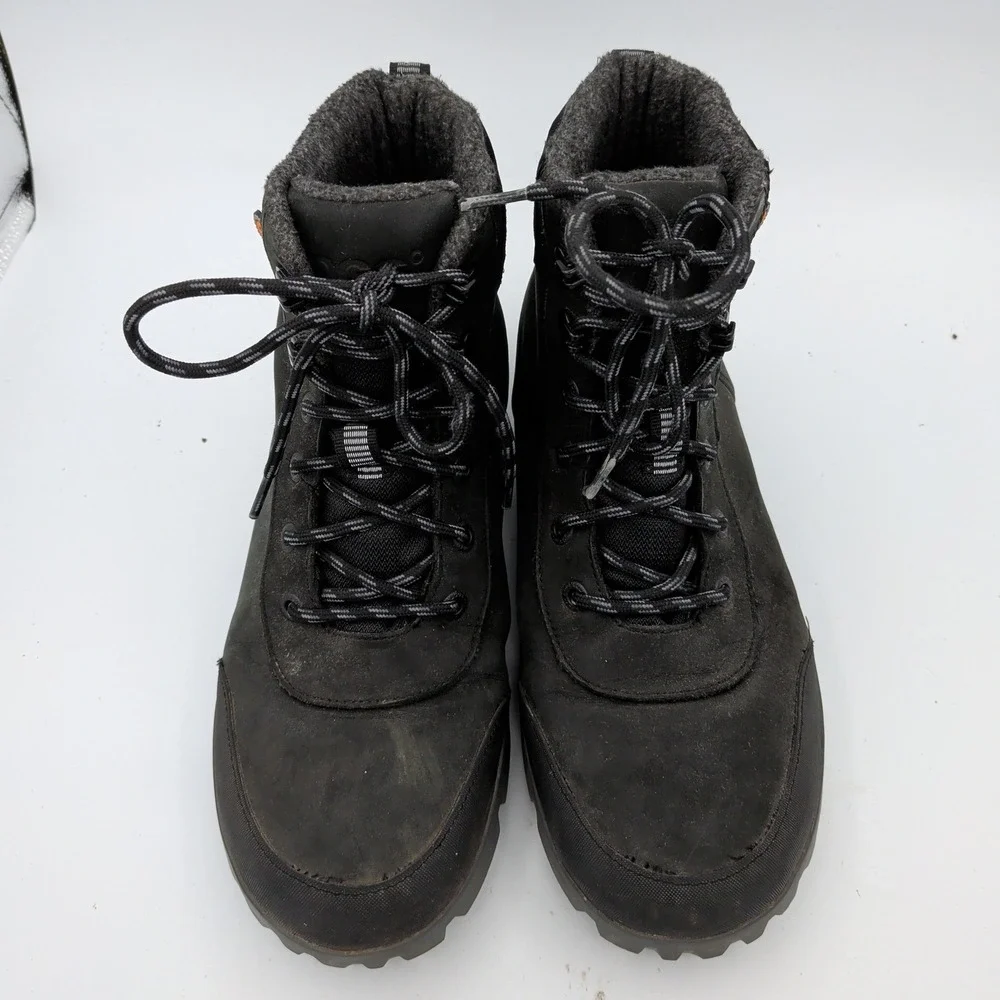 Bogs Arcata LTR MD Mens‎ 10 Black Waterproof Leather Winter Snow Boots 72909-001